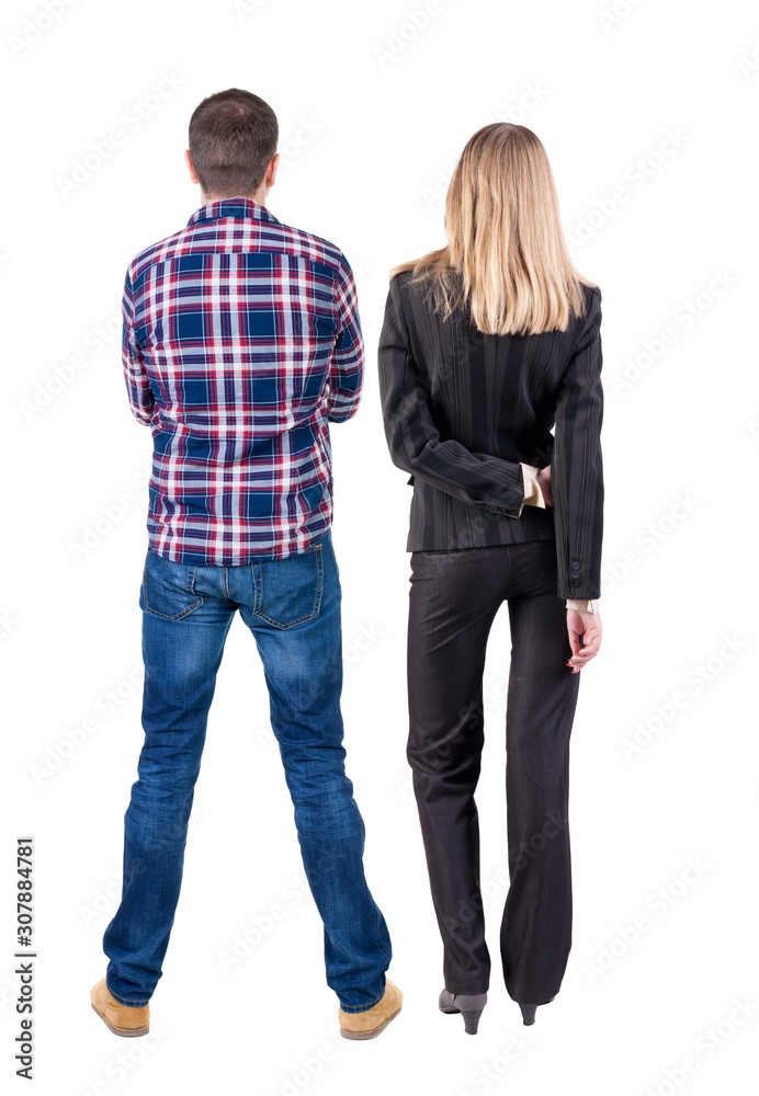 Back view of couple. Back view of couple.