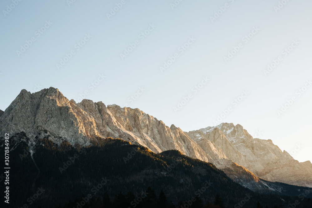 Zugspitze mountain in the german alps