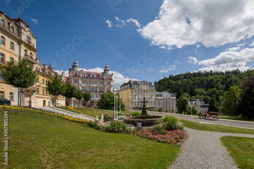 Goethe square - great czech spa resort Marianske Lazne (Marienbad) - west part of Czech Republic (district Karlovy Vary)