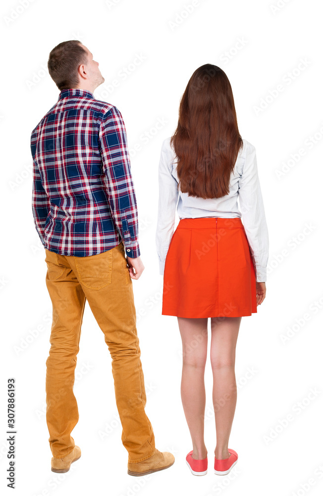 Back view of couple. Back view of couple.