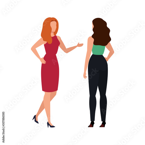 Avatar women design, Girls females person people human and social media theme Vector illustration