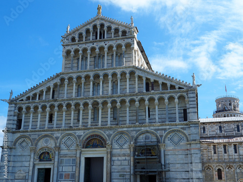 View of the Pisa Cathedral (Duomo di Pisa) in Pisa, Italy. It is located in Miracoli Square (Piazza dei Miracoli). © miff32