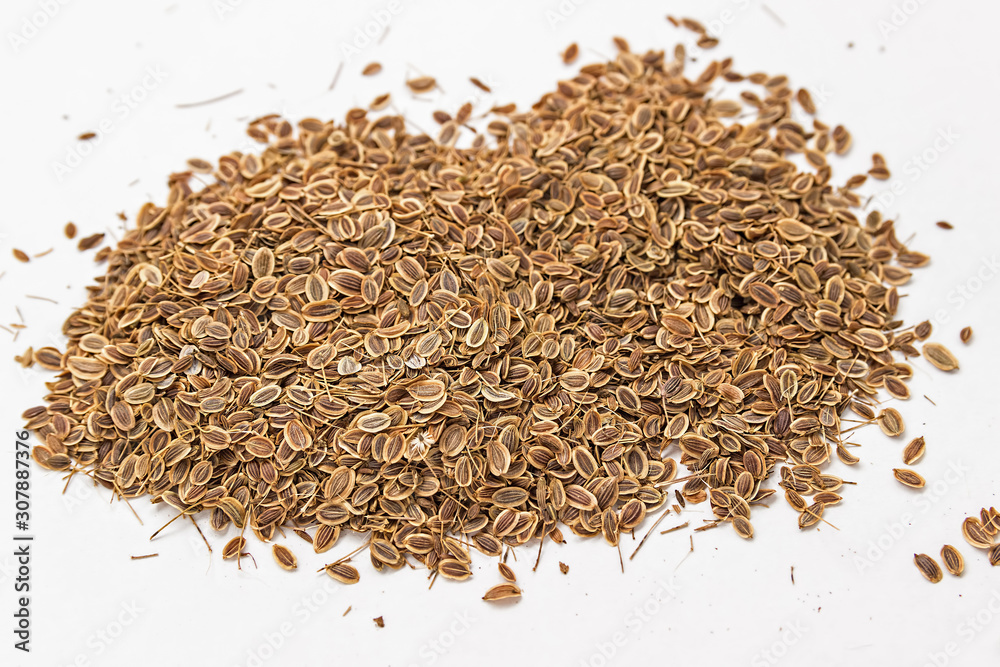Dill seeds. Dried fennel on white background. Dill seeds. Dried fennel on white background.