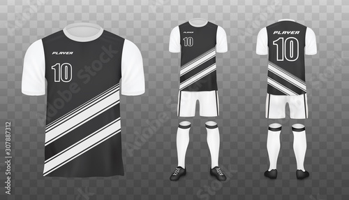 Soccer team player uniform template realistic vector illustration isolated.