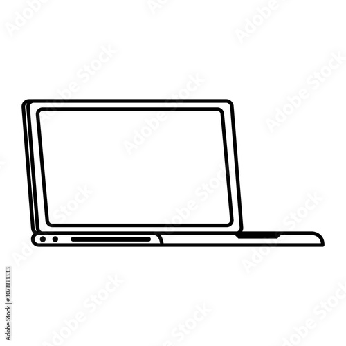 Laptop design, Digital technology communication social media internet web and wireless theme Vector illustration