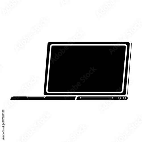 Laptop design, Digital technology communication social media internet web and wireless theme Vector illustration