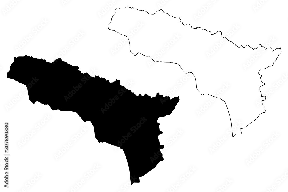 Abkhazia (Republic of Georgia - country, Administrative divisions of Georgia) map vector illustration, scribble sketch Government of the Autonomous Republic of Abkhazia map....
