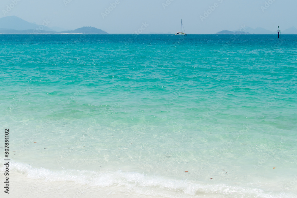 Whitehaven Beach on the Whitsunday Island, the largest island of the Whitsunday Islands archipelago in Queensland, Australia