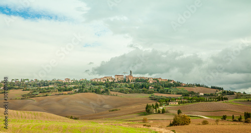Pienza Cityscape and Farming Countryside Panoramic view © Alice_D