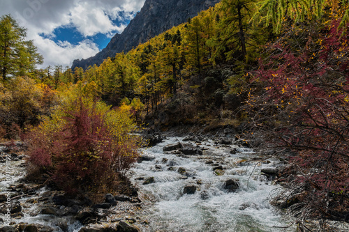 Nature landscape image Snow Mountain in daocheng yading Sichuan China.