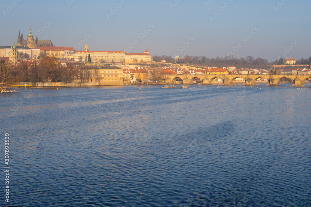 View of Castle and Charles Bridge in Prague