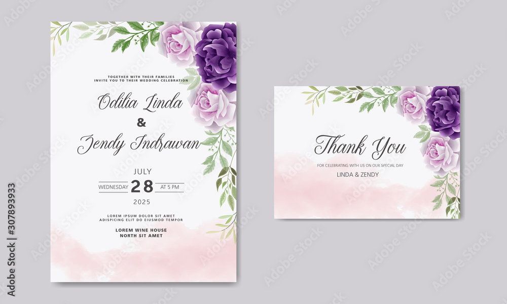 beautiful and elegant wedding invitation cards with floral themes