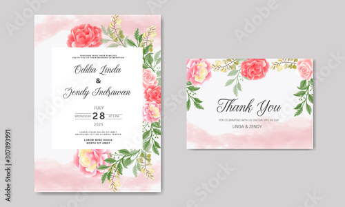 beautiful and elegant wedding invitation cards with floral themes