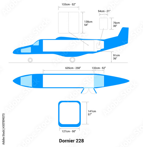 Dornier 228 airplane scheme. Cargo Aircraft Guide. photo