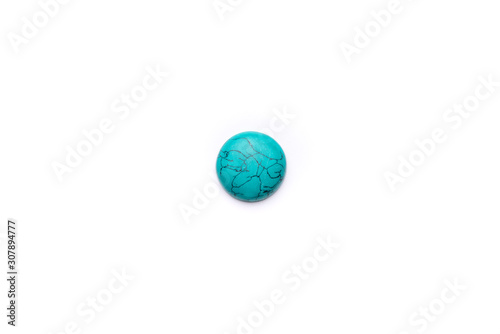 Turquoise Gemstone on White Background
