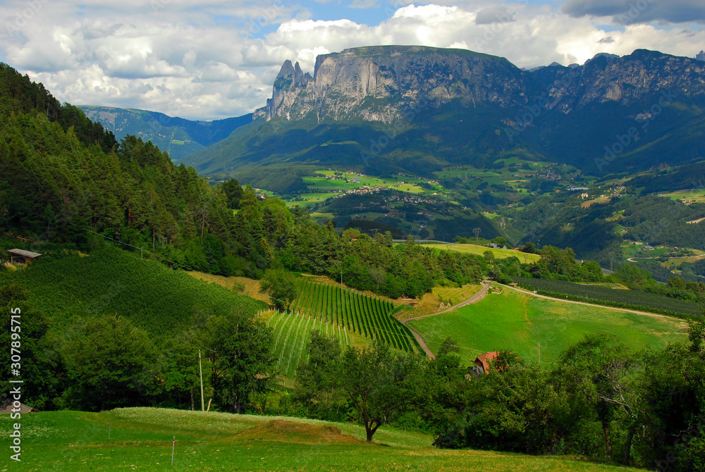 The beautiful Alpine panorama. South Tyril, Bolzano, Italy. 