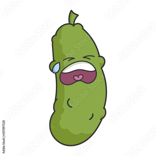 Sad Crying Dill Pickle Cartoon