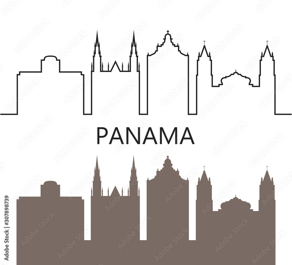 Obraz premium Panama logo. Isolated Panamanian architecture on white background