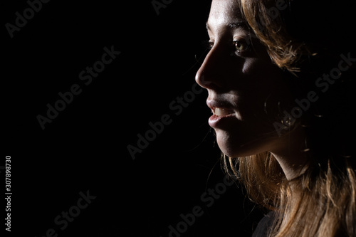 Billede på lærred apathy, depression, loneliness: concept of depression as a cause of frenetic wor
