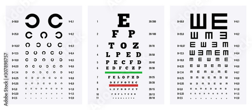 Eye Test Charts Set 