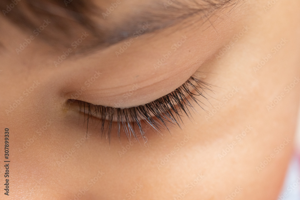 close up of a child's eye: concept of prevention and treatment of eye disorders at a young age
