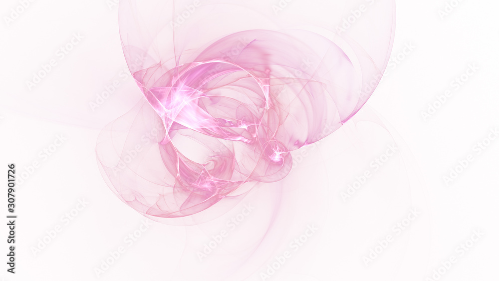 Abstract transparent rose crystal shapes. Fantasy light background. Digital fractal art. 3d rendering.
