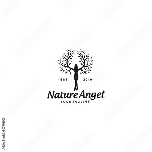Abstract Human logo design template