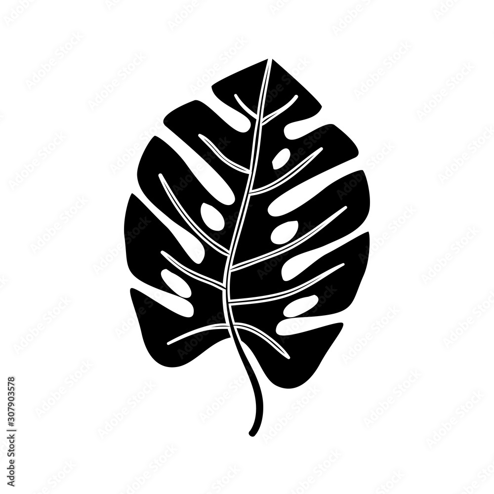 silhouette of leaf nature tropical isolated icon vector illustration design silhouette of leaf nature tropical isolated icon vector illustration design