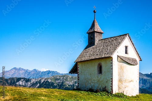 small chapel at the european alps