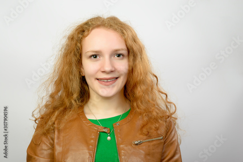 portrait happy young woman isolated