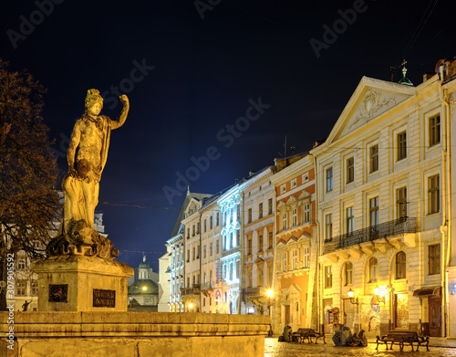 Fountain of Amphitrite, sculpture created in 1793, Impressions from Lviv, Lemberg in German, Ukraine