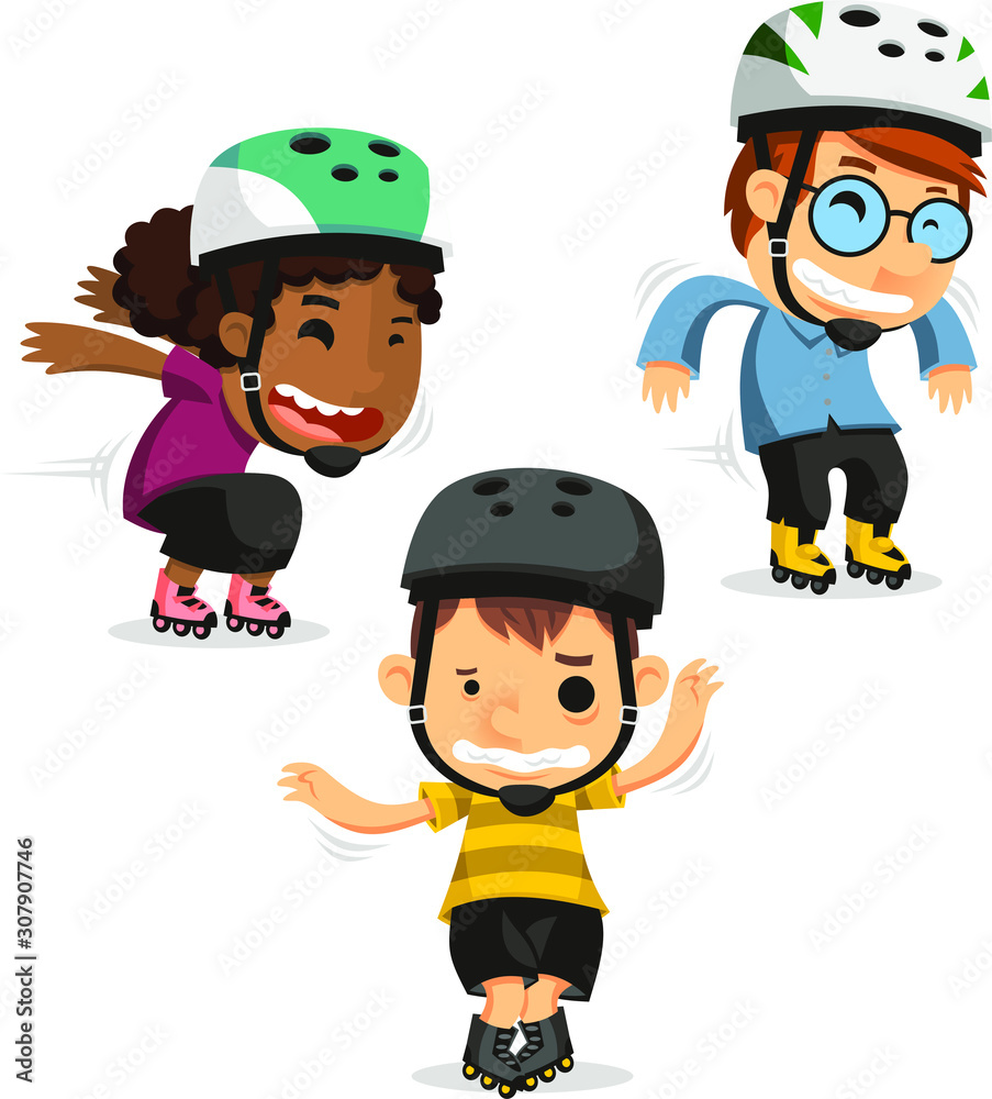 Roller skating children Roller skating children
