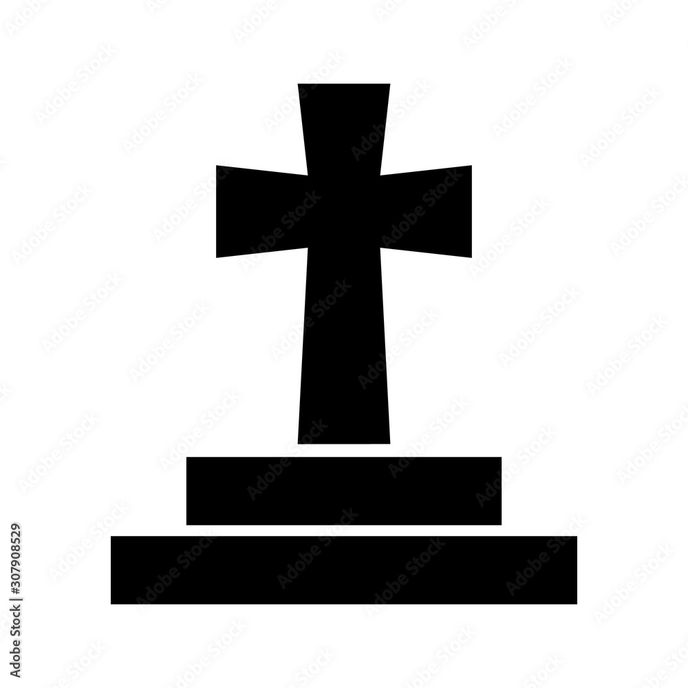 Tomb Stone Icon Vector Simple Design