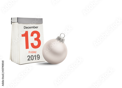Kalender mit Freitag dem 13. Dezember 2019
