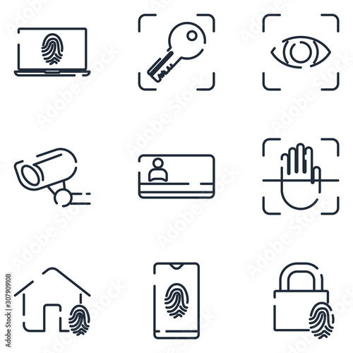 Biometric set icon template color editable. Biometric pack symbol vector sign isolated on white background icons vector illustration for graphic and web design.