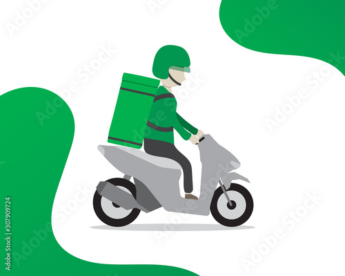 Delivery service. Grab food delivery concept. Mobile app