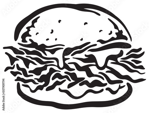 Barbecue pulled pork sandwich