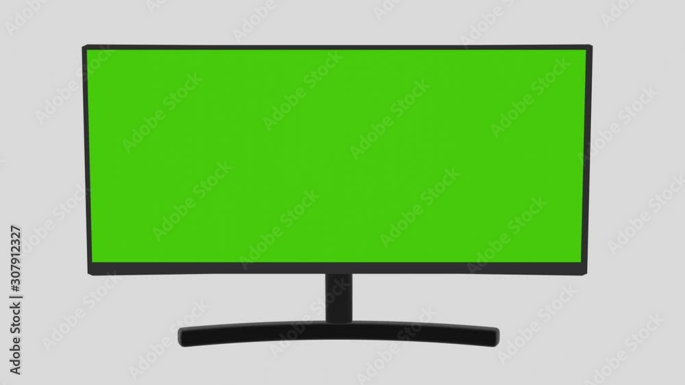3D Wide-Screen Monitor Isolated on Grey Background. 3D illustration 3D Wide-Screen Monitor Isolated on Grey Background. 3D illustration