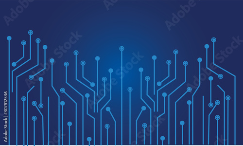Abstract background  connecting dots and lines. Connection science background, circuit board background technology, Vector illustration design digital technology. with drak blue template