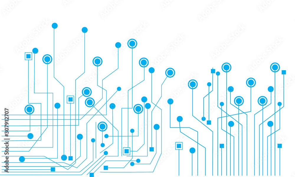 Obraz premium Abstract background connecting dots and lines. Connection science background, circuit board background technology, Vector illustration design digital technology. with gray or white template