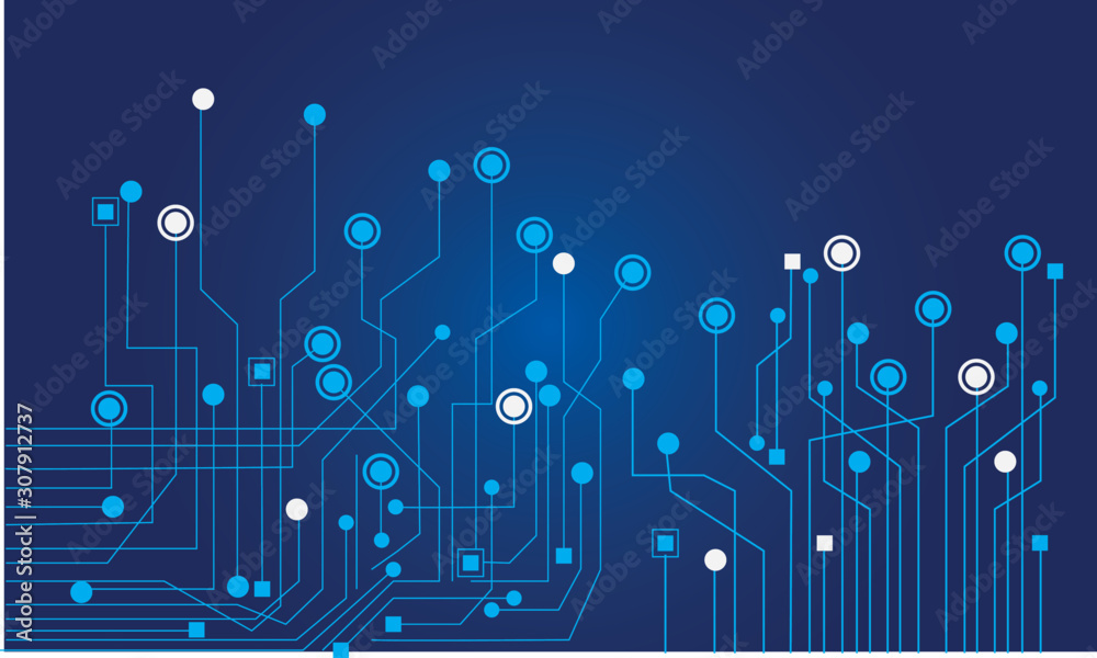 Abstract background connecting dots and lines. Connection science background,  circuit board background technology, Vector illustration design digital  technology. with drak blue template Stock Vector | Adobe Stock