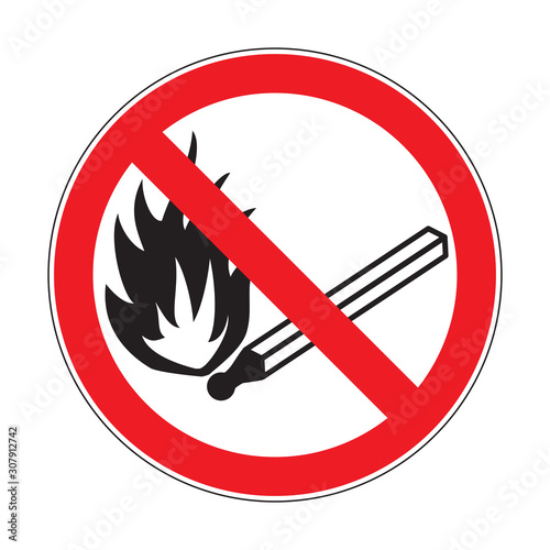 No open flame sign 