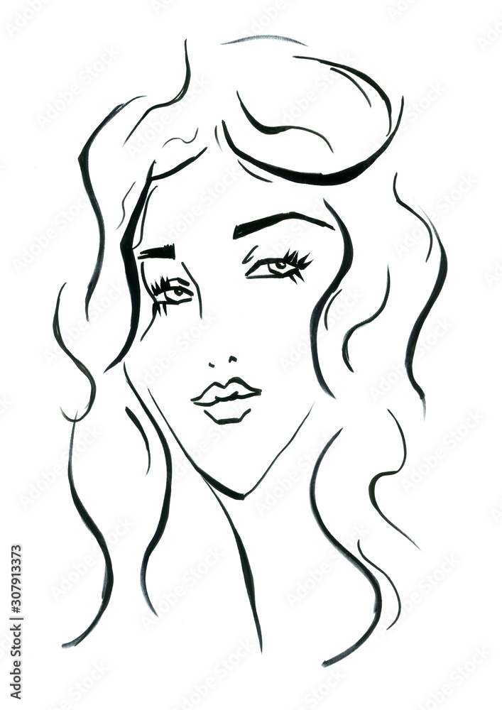 Hand Painted Face Fashion Illustration Hand Painted Face Fashion Illustration