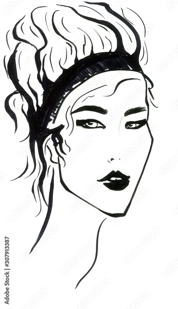 Hand Painted Face Fashion Illustration