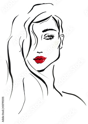 Hand Painted Face Fashion Illustration