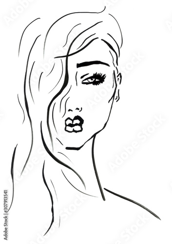 Hand Painted Face Fashion Illustration