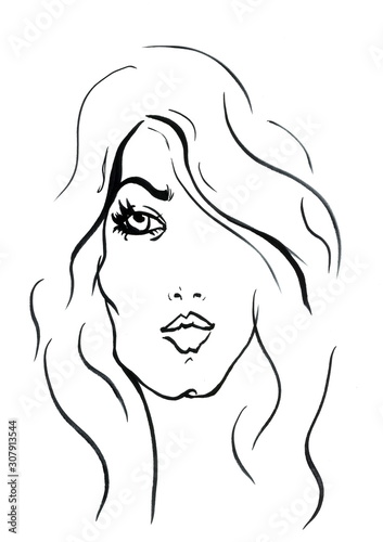 Hand Painted Face Fashion Illustration