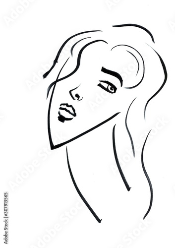 Hand Painted Face Fashion Illustration