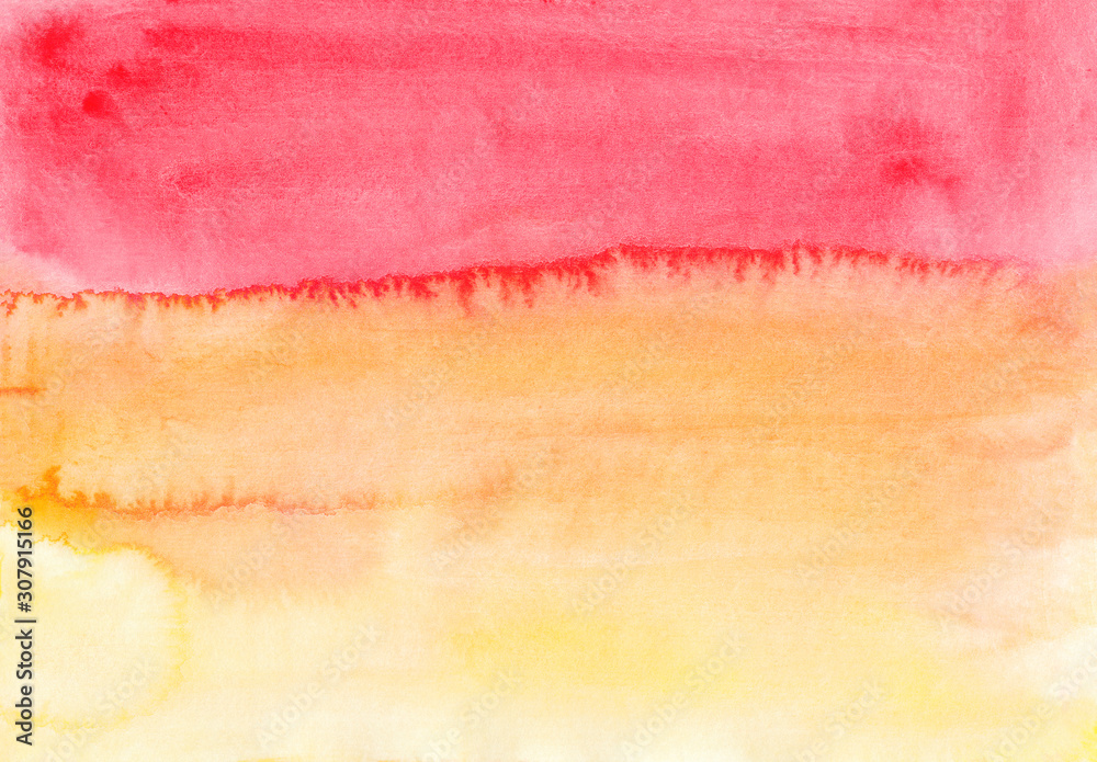 Red orange yellow background Watercolor ombre backdrop Warm colors