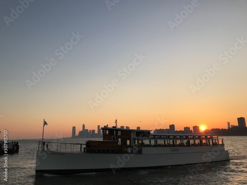 city piers nightlight and sunshine and sunset waterfront 